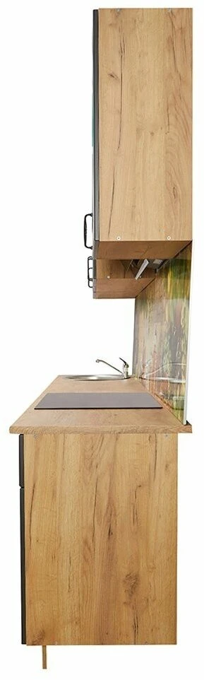 Кухонный гарнитур Hoff Маренго 2,4 м, 240х210х60 см, цвет дуб золотой крафт, маренго